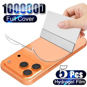 TEMU 아이폰 17, 16 Pro Max, 17 Air, 16E, 15, 14, 13, 12, 11 Pro Max Plus, XR, X, XS MAX 호환 풀 커버 백 하이드로겔 필름 스크린 소프트 프로텍터 5개입