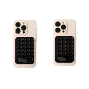 TEMU 2개 흡입식 휴대폰 홀더, 보이지 않는 접이식 금속 악어 클립 포함, 욕실 거울, 유리벽, 데스크탑용 초박형 실리콘 미끄럼 방지 패드. 연속 시청을 위한 필수품. 마카롱 색상 뒷면 접착제가 특징인 인스타 한국 스타일 도파민 미학. 차량용 간단한 접착식 후면 마운트. 창의적인 접이식 부드러운 실리콘 탁상용 및 욕실용 범용 홀더