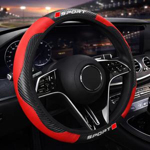 TEMU 1개 범용 자동차 핸들 커버｜카본 파이버 스타일 & 인조 가죽 그립｜미끄럼 방지 통기성 디자인｜편안한 손감각｜내열 및 냉열 저항｜간편한 설치｜세단 SUV 트럭용 (9가지 색상 옵션)