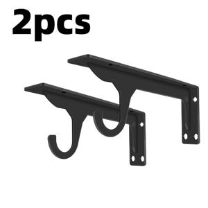 TEMU 고강도 벽걸이형 선반 브라켓 2개 세트, 후크 봉홀더 포함 - 철제 옷장 브라켓, 커튼, 옷장, 선반장용 - 설치형 내구성 있는 지지봉 시스템