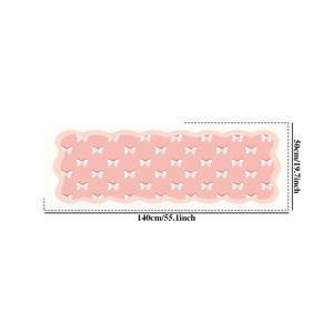 TEMU 1개 인조 캐시미어 카펫, 무게 1000G, 두께 10mm, 크기 40X110cm. 미끄럼 방지, 부드럽고 푹신한 바닥 매트이며, 핑크 리본 웨이브 디자인으로 복도, 주방, 옷장, 라운지에 적합합니다.