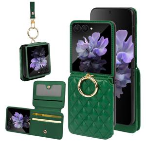 TEMU AOSOM 삼성 갤럭시 Z 플립 4/ 플립 5 / 플립 6 / 플립 7 플립 폰 케이스 프로텍터는 크로스 바디 멀티 카드 슬롯 지갑 접이식입니다