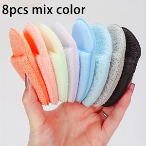 TEMU 8개입 딥 클렌징 & 각질 제거 페이셜 스펀지 | 랜덤 색상 및 모양, 재사용 가능, 친수성 소재, 일반 피부 타입에 적합, 뷰티 및 스킨케어에 이상적