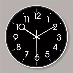 TEMU 세련된 블랙 디자인의 20cm x 20cm 크기의 8인치 소형 벽시계 1개입. 조용한 시계로 거실, 침실, 주방 또는 사무실을 장식하기에 완벽하며 부활절, 새해에 적합합니다.