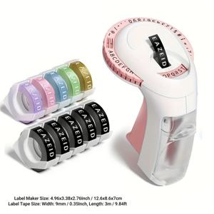 TEMU Eazeid 엠보싱 라벨 메이커 기계 (테이프 포함), Omega S 빈티지 3D 엠보서, 휴대용 레트로 수동 엠보싱 라벨러, 가정 사무실 학교용 옛날 스타일 휴대용 라벨 프린터