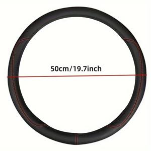 TEMU 트럭, 버스, 건설 차량 등 다양한 차량용으로 디자인된 인조 가죽 핸들 커버. 미끄럼 방지 기능이 있으며 내구성이 뛰어나 차량 내부에 적합합니다.