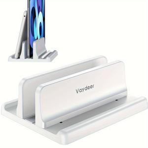 TEMU VAYDEER 수직 노트북 스탠드 싱글 슬롯 수직 측면 배치 스토리지 스탠드, 고품질 ABS 플라스틱 제작, 3-in-1 디자인, 공간 절약형, 조절 가능한 데스크탑 정리대, 모든 MacBook/Chromebook/Surfa 호환