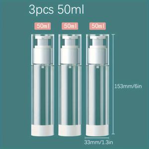 TEMU 3개 세트 투명 펌프 병, 15ml/1oz/30ml/50ml, 프탈레이트 프리 플라스틱, 무향 여행용 사이즈 디스펜서 파운데이션, 얼굴 & 바디 크림, 보습 샴푸 용기, 여행용 화장품 용기 | 포장 | 투명 소재