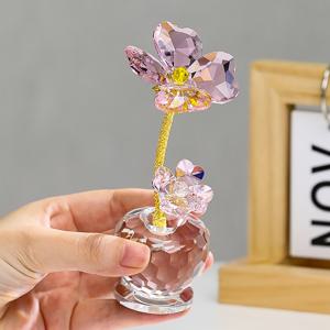 TEMU 젠틀 케어 | 우아한 럭키 릴리 아트 조각 - 레드 글라스 플라워와 골든 스태멘이 있는 투명한 글리터리 베이스, 전원 불필요, 크리스마스, 할로윈, 가을 홈 데코 컬렉터블 피규어로 완벽한 홈 & 오피스 장식