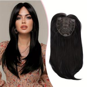 TEMU 여성용 흰머리 가리기 및 볼륨감 추가 상단 헤어피스, 머리카락이 씬해진 경우를 위한 상단 헤어 익스텐션