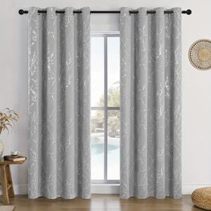 TEMU 2개 나무 가지 패턴 골드 스탬핑 커튼, 아일렛 단열 방충 두꺼운 원단, 거실, 침실, 식당, 농가, 주방, 사무실 등에 적합