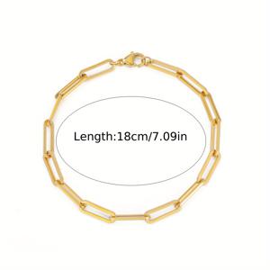 TEMU 여성을 위한 스타일리시하고 다재다능한 스테인리스 스틸 체인 팔찌 1개, 데일리룩으로 적합