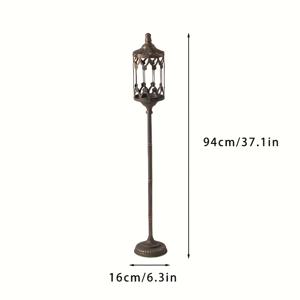 TEMU 빈티지 로마 영감 금속 캔들 거치대 - 방풍, 거실 및 호텔용 장식용 탁상 액센트, 장식적인 패턴이 있는 러스틱 시골 디자인