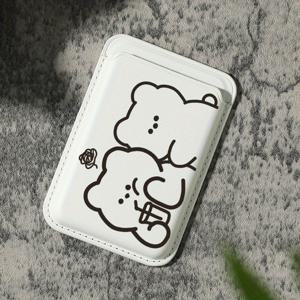 TEMU 아이폰 16/15/14/13/12 Pro Max용 고급 자석 카드 홀더 - 심플 라인 드로잉 디자인, 신용 카드 컴파트먼트, 슬립 포켓, 코트 폼 팩터, 내장 보안 포켓