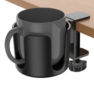 TEMU 광택 알루미늄 책상 컵 홀더 클램프 - 원형 튜브 방지 클램프 책상 음료 홀더 - 메탈 펜 정리함 - 범용 호환, 나사 없이 설치 가능한 책상 추가 장치, 다용도 랙