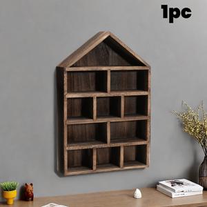TEMU 집처럼 디자인된 수제 나무 선반, 미니어처 및 작은 물건을 보관하기에 완벽합니다. 이 장식용 벽걸이 정리함에는 여러 칸이 있어 수집품, 공예품 보관에 이상적입니다.