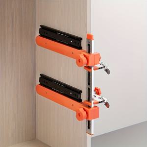 TEMU 목공 필수 도구, 이 조절 가능한 높이 레일 가이드는 가구 캐비닛용으로 설계되었으며, 스테인리스 스틸과 확장된 브래킷 연결로 간편한 설치가 가능합니다.