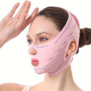 TEMU V-라인 컨투어링이 있는 새로운 V-Face 밴드 더블 턱 리프팅 테이프, 패션 프린트 그래핀 강화 듀얼 리프트