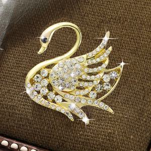 TEMU 백조 모양 스파클링 라인스톤 고정식 의류 장식 액세서리, 동물 테마의 우아한 의류 액세서리, 일상복 및 축제용으로 적합