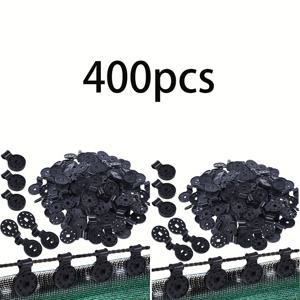 TEMU 400개의 검은색 그늘 클립 - 내구성 있는 PP 플라스틱, 다양한 크기와 라운드 아이렛 포함, 선쉐이드 네트, 정원 스크린 및 차양 액세서리에 이상적 | 다목적 방수 클램프, 선쉐이드 넷 고정용 | 안전한 조임