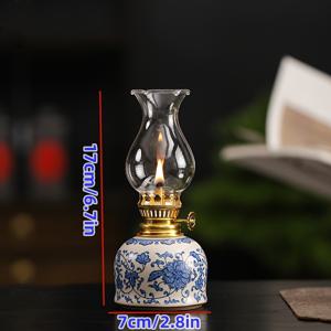 TEMU 청화백자 장식품, 레트로 스타일 캔들스틱 액세서리, 홈 데코, 데스크탑 디스플레이, 휴일 선물로 완벽