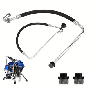 TEMU 업그레이드형 교체용 스프레이 건 액세서리 키트, Graco 390 395 490 495 595 페인트 스프레이어용 흡입 호스 및 리 라인 키트, Tongshan T300 500 스프레이 페인팅 기계와 호환, 필터 2개 포함