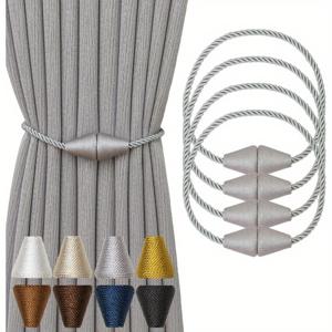 TEMU (4개입) 야외용 로프 커튼용 자석 커튼 타이백 장식용 창문 처리 홀드백