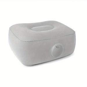 TEMU 회색 벨벳 팽창식 여행용 발 받침대, 휴대가 편리한 발 쿠션, 휴식용 휴대용 PVC 발 패드, 가정, 야외 및 사무실에서 사용 가능