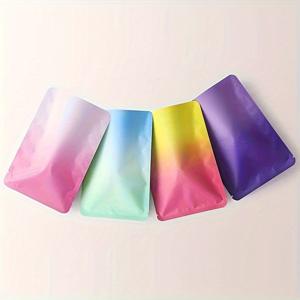 TEMU 120개 그라데이션 알루미늄 포일 파우치 - 옴브레 디자인의 무광 블랙 비닐 봉투, 마스크, 선물, 보석 및 장신구 보관에 적합 - 선물 및 장신구를 위한 내구성이 뛰어나고 다용도 포장 용품 | 무광 엔드 백 | 비닐 선물 가방