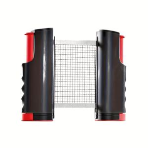 TEMU 휴대용 탁구 훈련 네트 프레임, 범용 접이식 대형 클램프 및 파란색 네트가 특징이며 실내 및 실외 탁구 연습에 적합합니다.