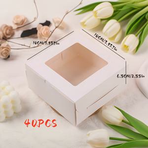 TEMU 컷아웃 창문형 크라프트지 정사각형 상자 40개, 생일, 졸업, 휴일 및 기타 선물 포장용품에 적합