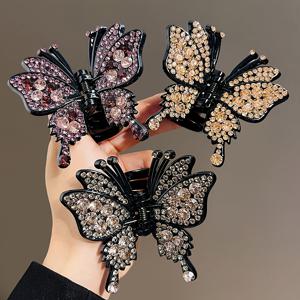 TEMU 1개-3개 성격 나비 머리핀 여성 뒷머리 하이엔드 대형 그립 클립 머리핀 여성 헤어 스타일링 그립 클립 상어 클립 헤어 카드 고급 헤어 그립 클립 헤어 액세서리 여성