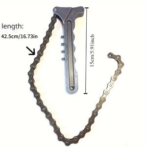 TEMU 1개 범용 오일 체인 렌치 도구, 오일 연료 필터 제거용, 그립 스패너 및 플라이어 기능이 있는 자동차 엔진 토크용으로 설계됨