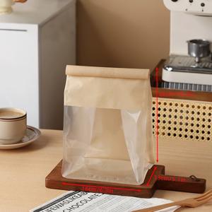 TEMU 베이킹백, 투명창 식품백, 토스트 빵백, 슬라이스 페이스트리 보관백, 와이어 엣지 크래프트 종이백, 30팩