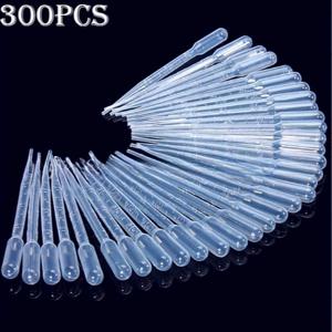 TEMU 300개 플라스틱 투명 안전 드로퍼 빨대, 3ml 바비트 스케일 실험실 및 의료용 파이펫, 정밀 측정 및 분배, 슬림 실린더 디자인, 내구성 있는 플라스틱 구조