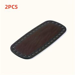 TEMU 2개 인조 가죽 코바늘 뜨개질 가방 바닥 (구멍 포함) - 타원형 수제 가방 바닥 받침, 7.87X3.54인치 – 다양한 가방 제작 프로젝트, 바디백, 숄더백, 백팩 등에 적합, 지갑 제작, DIY 지갑 제작