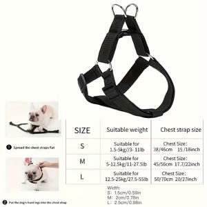 TEMU 내구성 강한 나일론으로 제작된 편안한 강아지 하네스, 소형부터 대형 견종까지 적합, 배터리 불필요