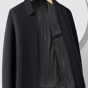 TEMU 남성 중년 및 노년층을 위한 새로운 스타일리시한 단색 비즈니스 재킷, 아빠에게 완벽