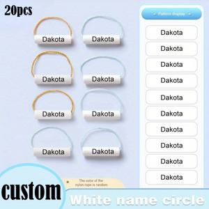 TEMU 이름 맞춤 제작 10/20개 화이트 심플 튜브 신발용 재사용 가능한 이름표, 물병, 가방, 펜, 우산에 이상적, 탈부착식 라벨, 이름표