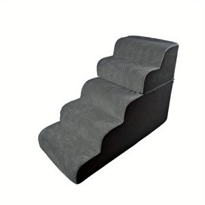 TEMU 강아지 계단, 노견 또는 소형견용 애완 동물 계단, 세탁 가능한 옥수수 벨벳 커버, 압축형 스펀지, 등반하기 쉬운 애완 동물 경사로, 소파 침대용 강아지 사다리