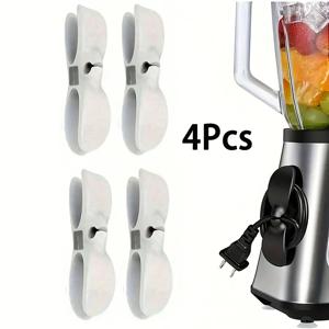 TEMU 4/8개 플라스틱 케이블 정리 클립, 주방 가전용 접착식 코드 정리, 에어프라이어, 커피 메이커, 믹서, 헤어 드라이어, 충전기 및 기타 케이블 관리 클립에 적합, 간편한 설치