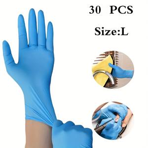 TEMU 파란색 일회용 니트릴 장갑, 고품질 가정용 장갑, 욕실 청소, 애완 동물 목욕, 염색, 네일 아트 및 타투에 적합 - 가정 필수 청소 용품, 일회용 의류