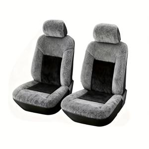 TEMU 전방 2인용 더블 시트 플러시 범용 시트 커버, 완전 밀폐형, 미끄럼 방지, 플러시 바닥과 스펀지 복합재로 더 오래 지속되는 보온 효과, 남녀 모두를 위한 자동차 용품