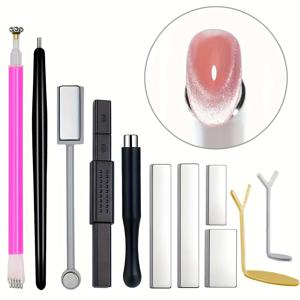 TEMU 11개 다기능 캣아이 쉐이프 네일 세트, 매니큐어/젤 캣아이 디자인 용품, 캣아이 프렌치 쉐이프 간편 연출, 매니큐어 살롱 필수 네일 용품 네일 도구