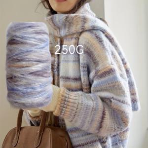 TEMU 250g 핸드다이 그라데이션 울 혼방 모헤어 털실 - 부드럽고 뜨개바늘 및 코바늘에 적합, 스웨터, 스카프, 모자와 같은 DIY 겨울 뜨개질 아이템에 이상적인 뜨개실