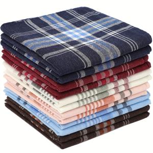 TEMU 남성용 손수건 12개 세트, 남성용 전통 포켓 스퀘어, 다양한 스타일의 남성용 행키