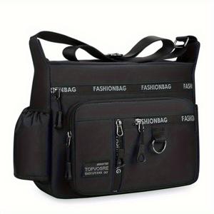 TEMU 남성용 크로스백, 대용량 세븐포켓 디자인, 네 가지 컬러, 멀티툴 정리함, 지갑, 출퇴근용 가방, 간편한 수납