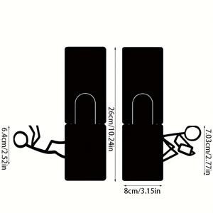 TEMU 귀여운 금속 북엔드 피규어 독서 장식 1쌍/2개 - 스타일리시한 책장 장식품 - 사무실 또는 가정용 책장용 - 내구성 있는 가정 및 사무실 정리 용품 - 서재 아트 장식 - 발렌타인데이, 추수감사절, 책 애호가를 위한 특별한 선물