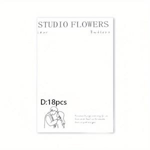 TEMU 세련되고 미니멀한 플로럴 포장지 18매, 영어 글자가 있는 우아한 종이, 꽃다발에 완벽한 로맨틱한 흰색 종이