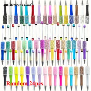 TEMU 글리터가 돋보이는 24개 혼합 라인스톤 비즈 펜 세트 - 여성, 교육자, 공예, 학교 필수품 및 선물용으로 완벽한 반짝이는 멀티컬러 펜